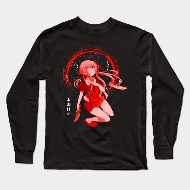 Yukiteru Amano Diary Of Survival Long Sleeve T-Shirt by A Cyborg Fairy